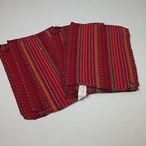 Sonoma Life Sytle Southwest Inspired Style Set of 10 Red Woven Cotton Placemats
